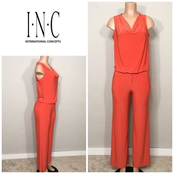 New. INC tangerine jumpsuit. - Picture 1 of 9